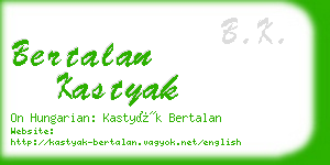 bertalan kastyak business card